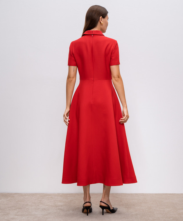Valentino Красное платье из шерсти и шелка 5B3VA9D01CF изображение 4