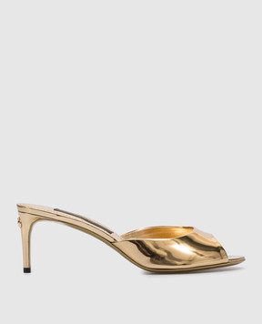 Dolce&Gabbana Золотисті шкіряні мюлі Keira CR1522AY828