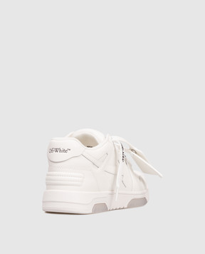 Off-White Белые кожаные кроссовки Out Of Office W259F5L008