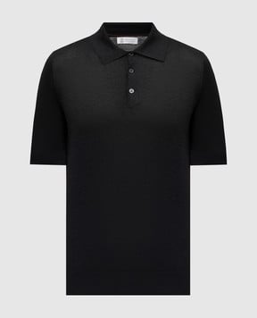 Brunello Cucinelli Сіре меланжеве поло з шовком MNB805405