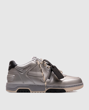 Off-White Сріблясті шкіряні кросівки Оut Оf Оffice OMIA189S25LEA00C