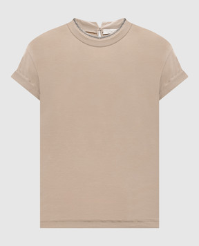 Brunello Cucinelli Бежевий топ  з ланцюжком моніль MPT18BD200