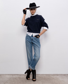 Brunello Cucinelli Синій джемпер з кашеміру M12212600P