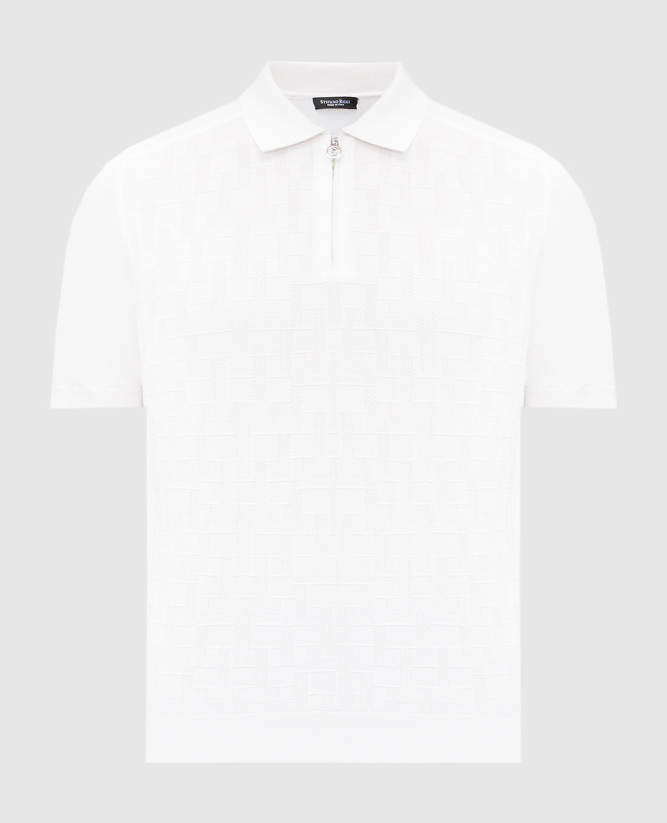 

Белое поло с шелком в узор, Белый, Поло