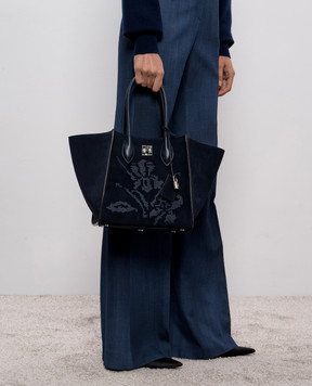 Ermanno Scervino Синяя замшевая сумка-тоут D473S754RDIW