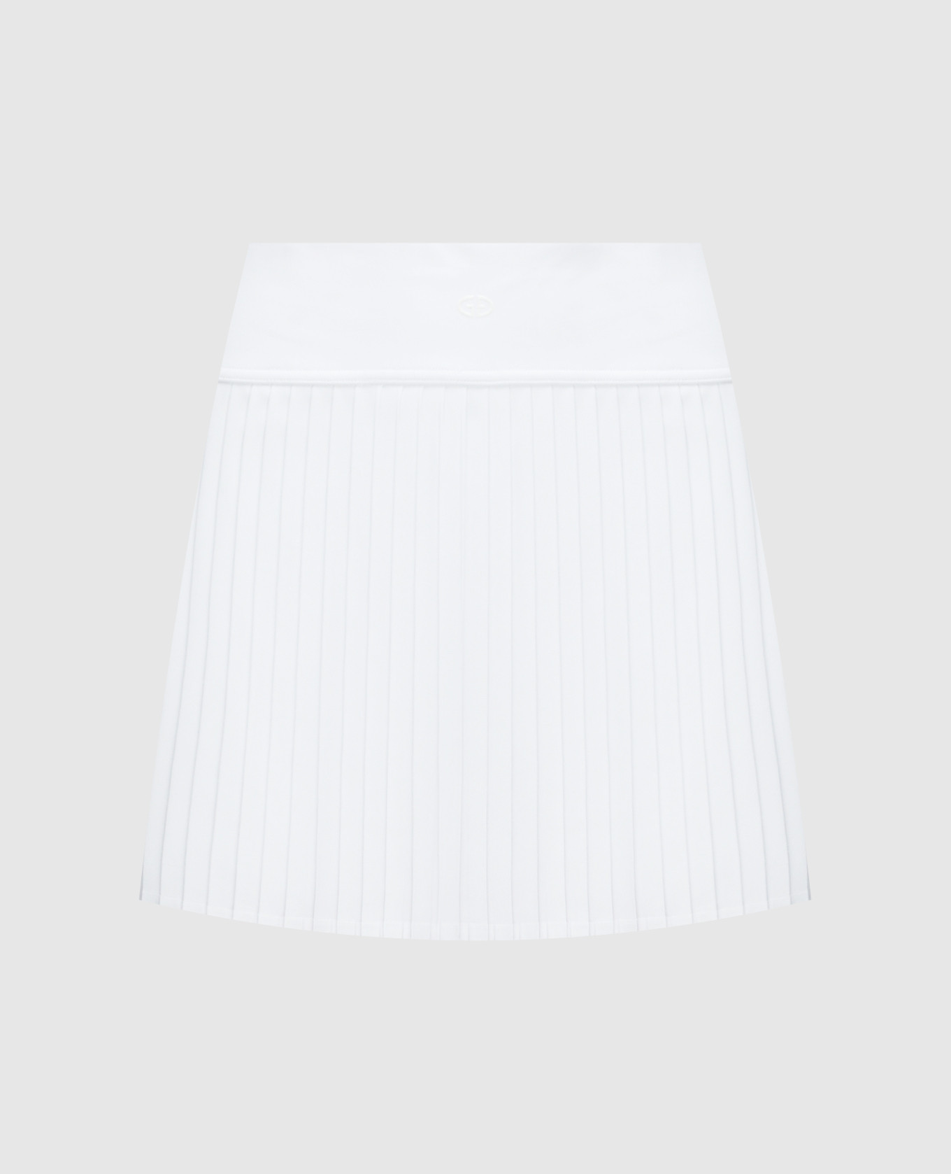 White logo pleated skirt