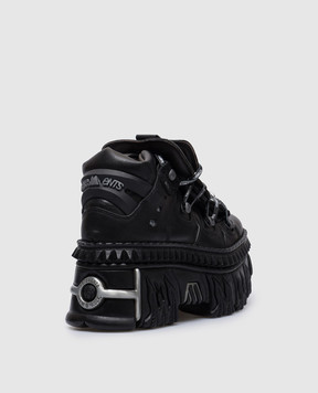 Vetements Чорні шкіряні кросівки на платформі New Rock UA66SN100B