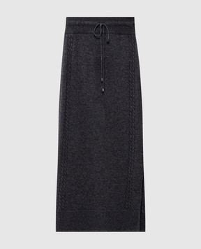 Ermanno Scervino Life Сіра спідниця з вовною і кашеміром з розрізом D474O500NJG