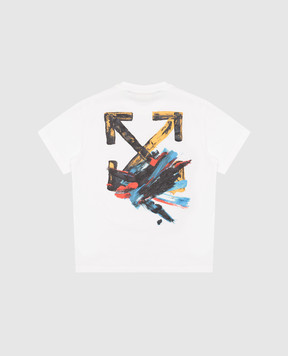 Off-White Детская белая футболка Acrylic Arrow OBAA002S25JER00D