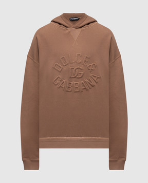 Dolce&Gabbana Бежевые худи с фактурным логотипом G9BNLZG7O2P