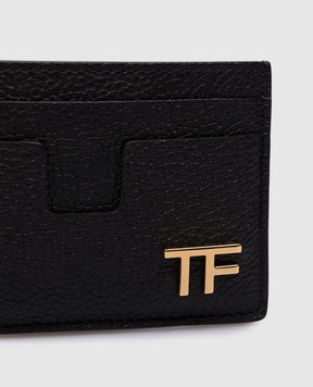 Tom Ford Черный кожаный картхолдер с металлическим логотипом. S0466LCL095G
