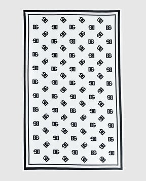 Dolce&Gabbana Белое полотенце в шаблон монограммы логотипа DG O5A03JHI7XF