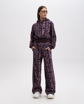 Versace Jeans Couture Фиолетовое укороченное худи в принт. 77HAI314FS172