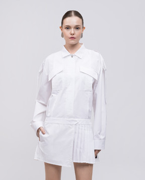 Off-White Біла сукня-сорочка з плісуванням OWDG00AS25FAB001