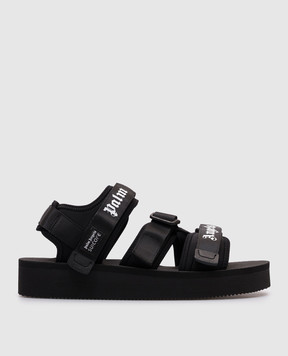 Palm Angels Черные сандалии из Suicoke с логотипом PMIH017S25FAB001