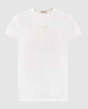 Twinset Бежева футболка з логотипом 252TP2052