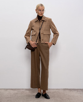 Max Mara Коричнева куртка VIBORG в брендовий візерунок VIBORG