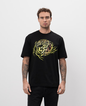 Versace Черная футболка с принтом Medusa Punk 10133021A12451