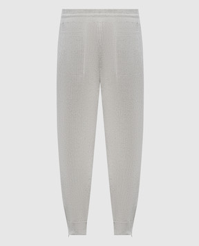 Brunello Cucinelli Серые джогеры с льном MCH707409G
