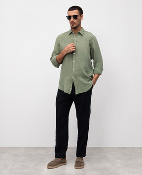 Canali Сині штани з льону SG0320291695