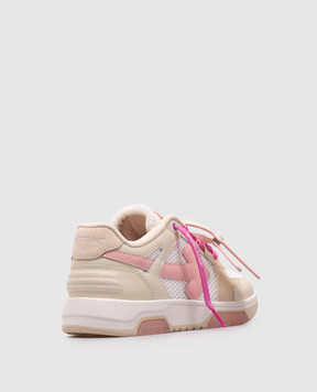 Off-White Бежеві комбіновані кросівки Slim Out Of Office з логотипом OWIA276S25LEA001
