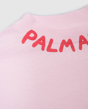 Palm Angels Детская розовая футболка с принтом логотипа PGAA002S25JER003412