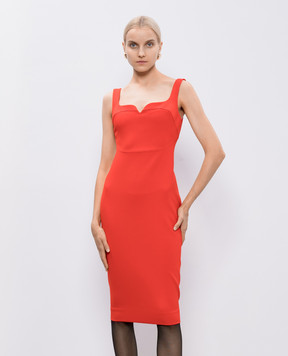 Victoria Beckham Красное платье с шерстью 1124WDR005532A