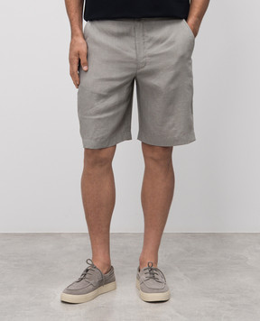 Loro Piana Шорты Nolan цвета хаки из льна FAP4184
