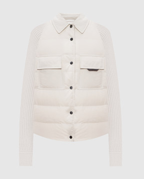 Brunello Cucinelli Белая пуховая куртка с цепочкой мониль MD5997695