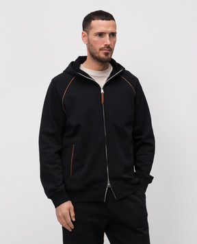 Brunello Cucinelli Черная спортивная куртка с контрастным окантованием MW8639085G