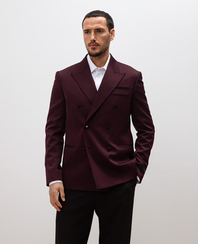 Versace Бордовий двобортний піджак з вовни 10188401A12649