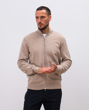 Cashmere&Whiskey Бежевый меланжевый кардиган из кашемира MU8671312341R