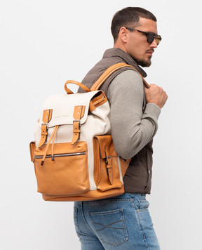 Brunello Cucinelli Кожаный рюкзак с логотипом MBATBU356
