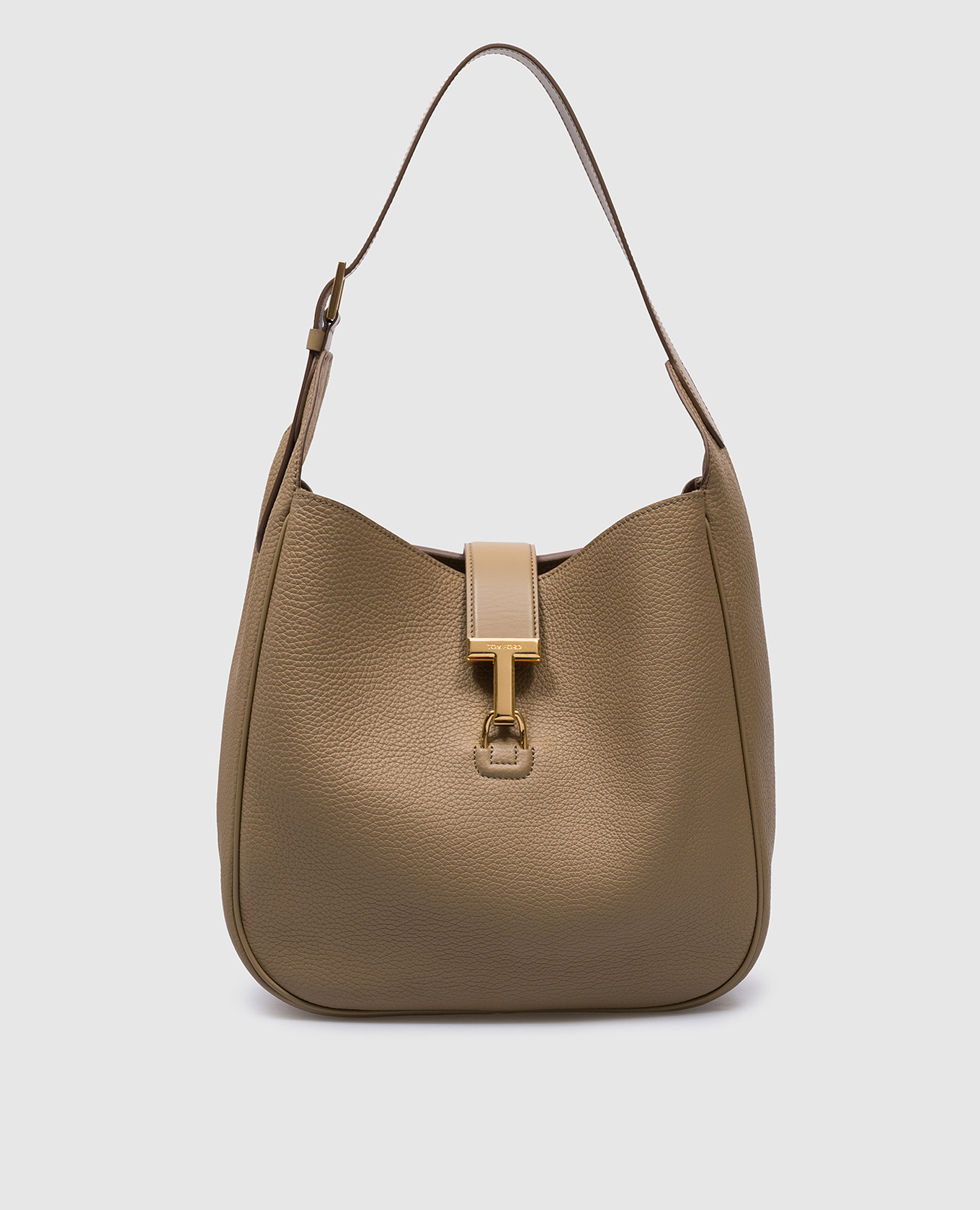 

Бежевая кожаная сумка с логотипом, Бежевый, Сумки на плечо