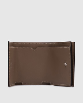 Max Mara Бежевый кожаный портмоне с логотипом COMPACTWALLET2