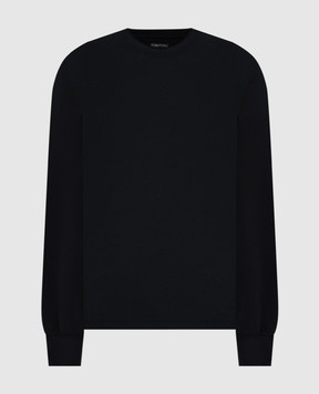 Tom Ford Чорний лонгслів з вишивкою монограми логотипа JCL006JMT002S23