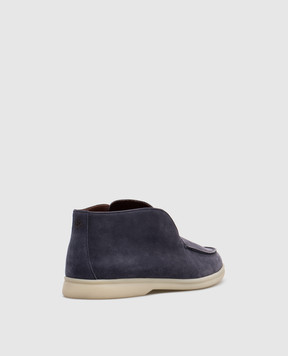 Loro Piana Фиолетовые замшевые дезерты с логотипом FAG5324