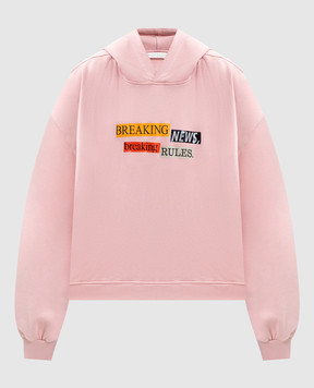 Palm Angels Розовые худи с принтом надписи PWBB076F25FLE005