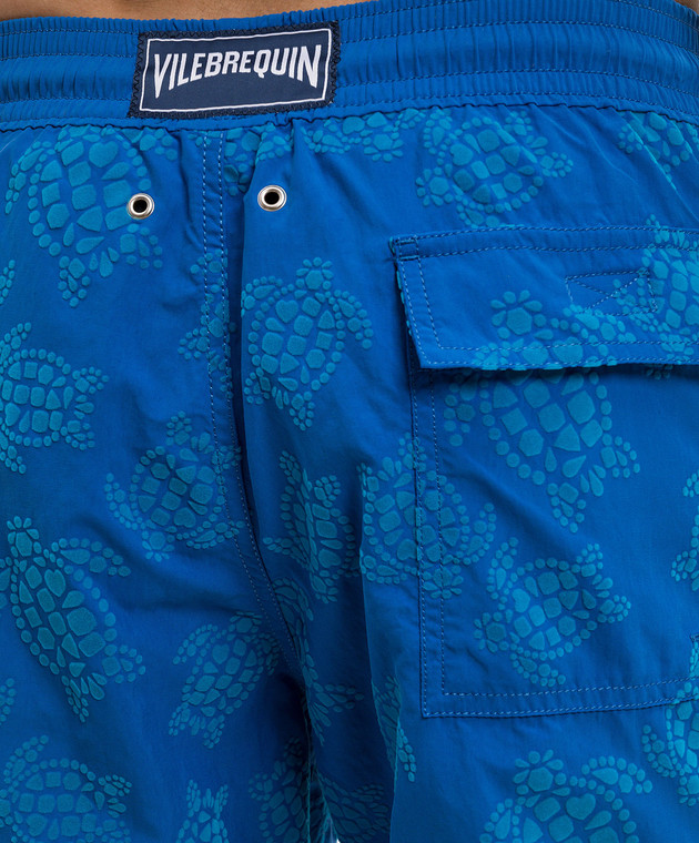Vilebrequin Синие шорты для плавания в принт Ronde des Tortues MOOAD222 изображение 5