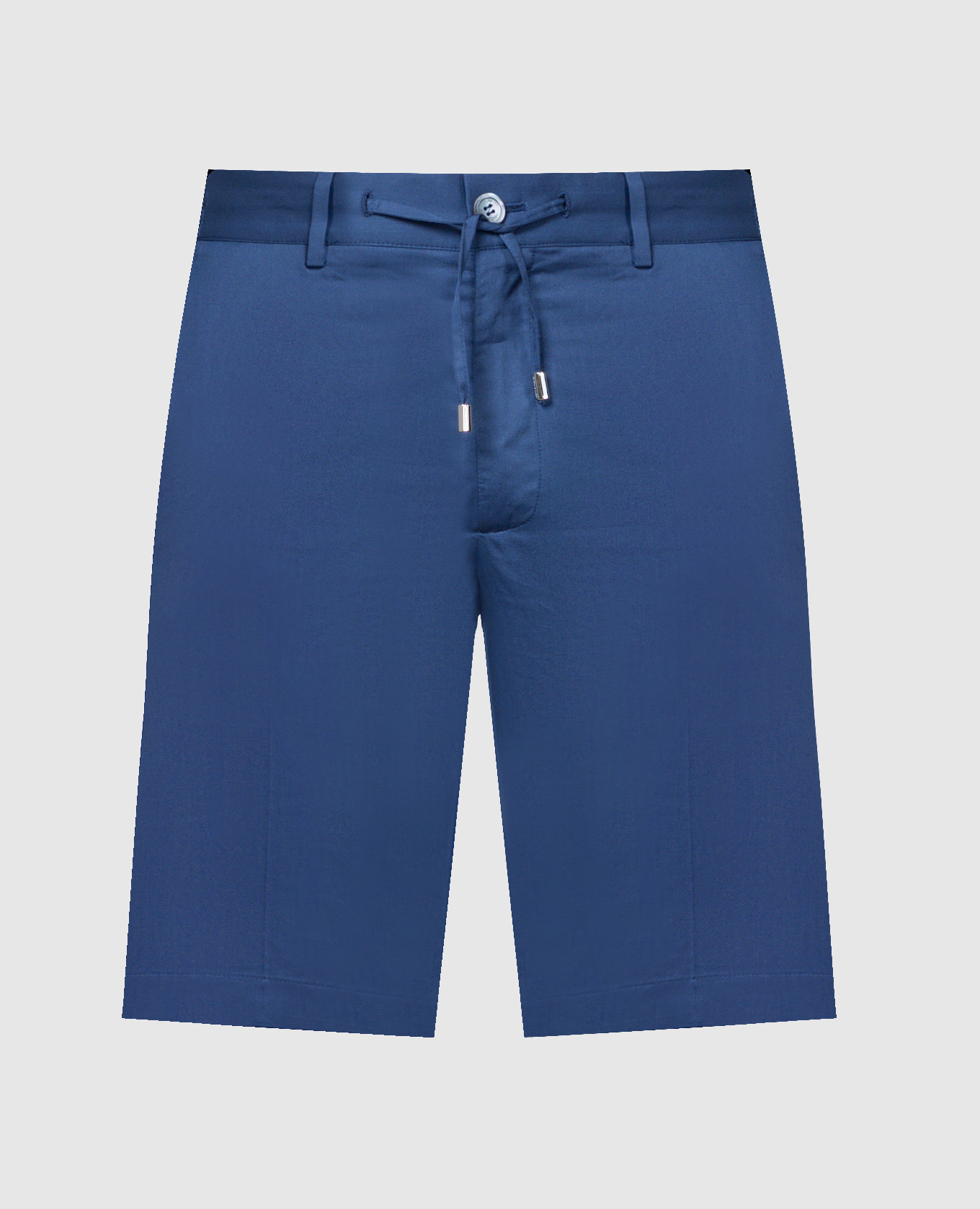 Blue shorts with metallic logo
