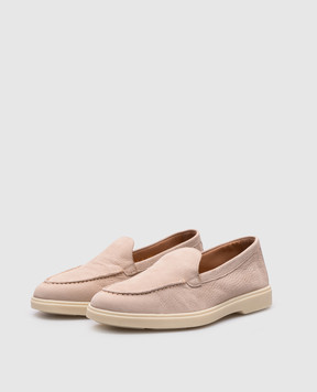 Santoni Бежевые лоферы из нубука WUYA58856TISNPRX