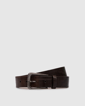 Brunello Cucinelli Коричневий шкіряний глянцевий ремінь M0GUAC33M