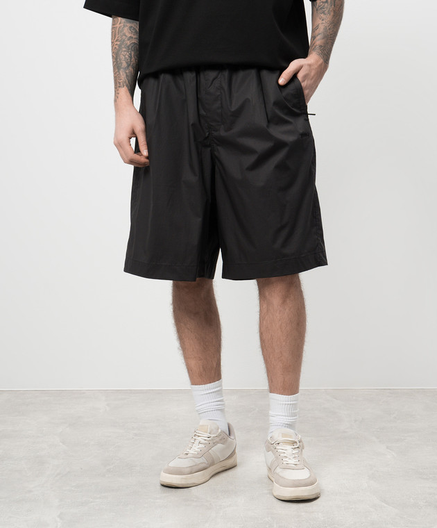 Juun.j Черные шорты с вышивкой логотипа JC5525P325 изображение 3