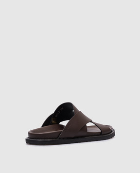 Stuart Weitzman Коричневі шкіряні шльопанці Berkley SK545