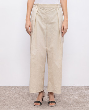 Brunello Cucinelli Бежевые брюки с фактурным узором MQ994HH289