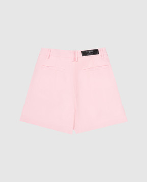 Balmain Дитячі рожеві шорти з вовни з логотипом BV6C69I01961214