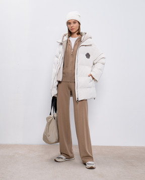 Allude Бежевые спортивные штаны из шерсти и кашемира 24517034