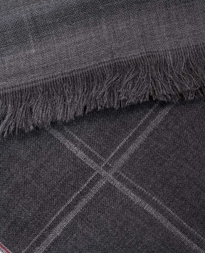 ISAIA Серый шарф из кашемира в клетку SC0105Z0146