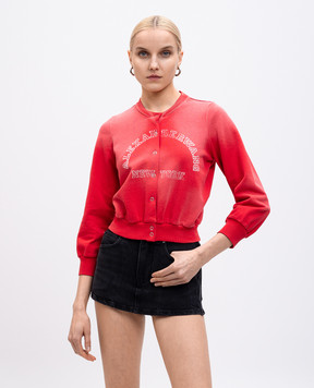 Alexander Wang Красная укороченная спортивная куртка с принтом логотипа 4CC2251555