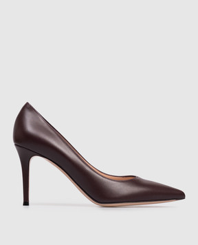 Gianvito Rossi Бордовые кожаные туфли G2458085RIC